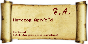 Herczog Apród névjegykártya